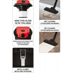 YATO ODKURZACZ PRZEMYSŁOWY WARSZTATOWY 1400W 30L YT-85701