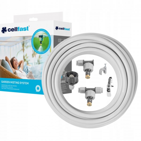 CELLFAST KURTYNA WODNA 15 METRÓW 3/4" ZAMGŁAWIACZ MGIEŁKA ZRASZACZ 7 DYSZ CELLFAST KURTYNA WODNA 15 METRÓW 3/4" ZAMGŁAWIACZ MGIEŁKA ZRASZACZ 7 DYSZ