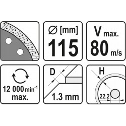 YATO TARCZA DIAMENTOWA DO GRES KAMIEŃ ŻELBET 115mm