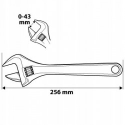 KLUCZ NASTAWNY 256MM zakres 0-43 MM NEO 03-025
