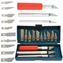 ZESTAW NÓŻ MODELARSKI SKALPEL 13EL OSTRZA + ETUI
