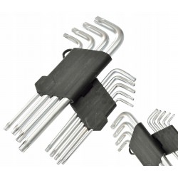 GEKO KLUCZE IMBUS IMBUSOWE T10-T50 Z DZIURĄ ZESTAW 9 el TORX OTWÓR G01705