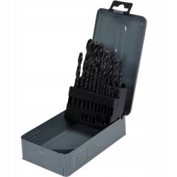 STHOR WIERTŁA DO METALU CZARNE HSS 1,0-10,0 MM / 19 SZTUK W KASECIE 22190