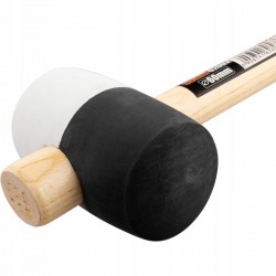 RICHMANN MŁOTEK GUMOWY 90 BIAŁO-CZARNY RĄCZKA DREWNO JESIONOWE C2604