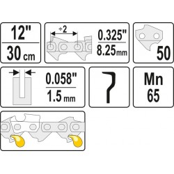 YATO ŁAŃCUCH TNĄCY DO PILARKI DO PIŁY PROWADNICY 12" .325" 50 YT-849395
