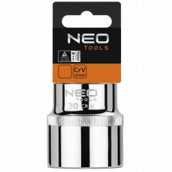 NEO TOOLS NASADKA SZEŚCIOKĄTNA 1/2" 30 MM SUPERLOCK ZE STALI CRV 08-030