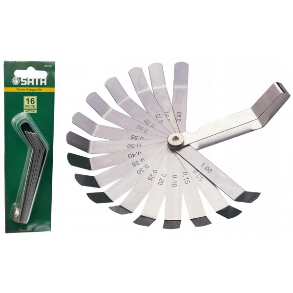 SATA SZCZELINOMIERZ LISTKOWY 16 PŁYTEK LISTKÓW GIĘTYCH 0,05-1mm 09402SJ SATA SZCZELINOMIERZ LISTKOWY 16 PŁYTEK LISTKÓW GIĘTYCH 0,05-1mm 09402SJ