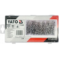 YATO NITY ZRYWALNE ALUMINIOWE ZESTAW MIX 4 ROZMIARÓW 400 SZTUK YT-36420