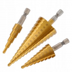 HOGERT HT6D325 WIERTŁO STOPNIOWE WIERTŁA 3SZT 4-32