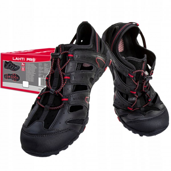LAHTI PRO BUTY ROBOCZE SANDAŁY TREKKINGOWE PU/DZIANINA CZARNO-CZER roz. 44 LAHTI PRO BUTY ROBOCZE SANDAŁY TREKKINGOWE PU/DZIANINA CZARNO-CZER roz. 44