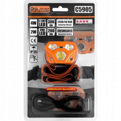 RICHMANN LATARKA CZOŁOWA CREE LED 4W+2LED CZUJNIK