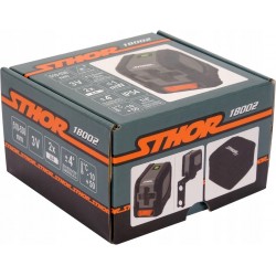 STHOR POZIOMICA LASER KRZYŻOWY ZIELONY +UCHWYT 10m