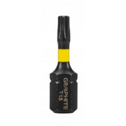 GRAPHITE BITY KOŃCÓWKI UDAROWE TORX TX15 25MM 20EL