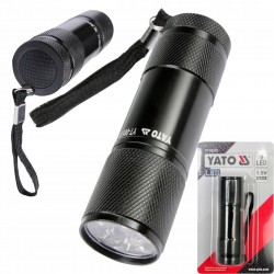 LATARKA ALUMINIOWA, DIODOWA 9 LED, CZARNA YATO