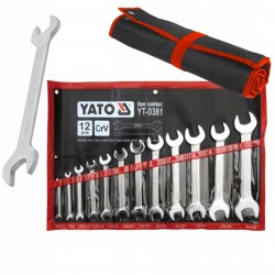YATO ZESTAW KLUCZY PŁASKICH 6-32 MM 12 SZTUK YT-0381 + PŁACHTA KLUCZE