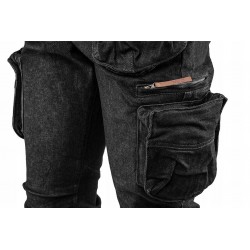 NEO SPODNIE ROBOCZE DŁUGIE JEANS DENIM CZARNE L 5 KIESZENI 81-233-L
