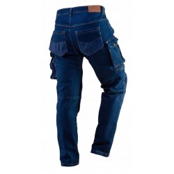 NEO SPODNIE ROBOCZE DENIM DO PASA WZMOCNIONE BAWEŁNA OXFORD S/48 + PASEK