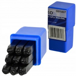 NUMERATORY ZNACZNIKI CYFRY 5mm 0-9 9 ELEMENTÓW W ETUI SOLIDNE GEKO