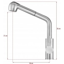 BATERIA KUCHENNA WYCIĄGANA WYLEWKA INOX STEELY 5 ZLEWOZMYWAKOWA FALA 75806