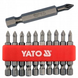 YATO ZESTAW KOŃCÓWKI WKRĘTAKOWE PHX1X50 MM 10 SZT UCHWYT 6-KĄTNY YT-0477