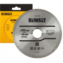 DeWALT TARCZA DIAMENTOWA 110x20mm CIĘCIA PŁYTEK CERAMICZNYCH GLAZURY DT3714
