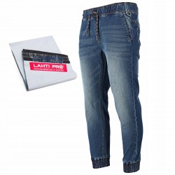 LAHTI PRO SPODNIE ROBOCZE JOGGERY JEANSOWE NIEBIESKIE STRETCH L40535 R. S