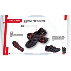 LAHTI PRO BUTY ROBOCZE SANDAŁY TREKKINGOWE PU/DZIANINA CZARNO-CZER roz. 44