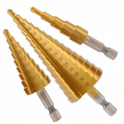 HOGERT HT6D325 WIERTŁO STOPNIOWE WIERTŁA 3SZT 4-32