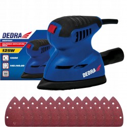 DEDRA SZLIFIERKA OSCYLACYJNA SIECIOWA DELTA 125W 12X PAPIER ŚCIERNY DED7941