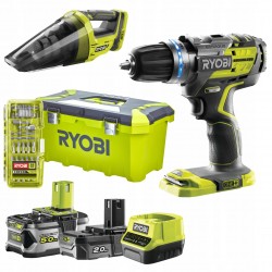 RYOBI WKRĘTARKA UDAROWA +BITY +ODKURZACZ +2Ah+5Ah