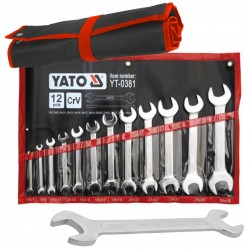 YATO ZESTAW KLUCZY PŁASKICH 6-32 MM 12 SZTUK YT-0381 + PŁACHTA KLUCZE
