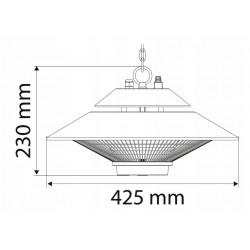 NEO PROMIENNIK SUFITOWY LAMPA GRZEWCZA WISZĄCA PODCZERWIEŃ 1500W +PILOT