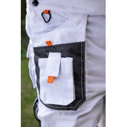 NEO SPODNIE ROBOCZE OGRODNICZKI SZELKI HD+ BIAŁE OXFORD 81-140 r. L/54