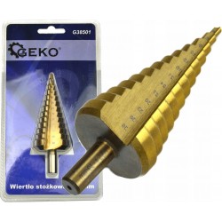 GEKO WIERTŁO STOŻKOWE STOPNIOWE CHOINKOWE HSS 4-39mm rozwiertak