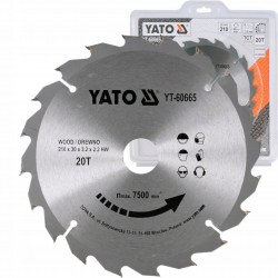 YATO TARCZA WIDIOWA DO DREWNA 210x30mm 20 ZĘBÓW YT-60665 PIŁA TARCZOWA
