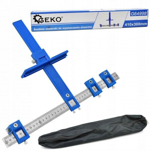 GEKO SZABLON STOLARSKI DO WYZNACZANIA OTWORÓW 410x300mm +TORBA G64998 GEKO SZABLON STOLARSKI DO WYZNACZANIA OTWORÓW 410x300mm +TORBA G64998