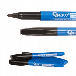 GEKO MARKER BUDOWLANY PERMANENTNY CZARNY CIENKI – ZESTAW 5 SZTUK G29021