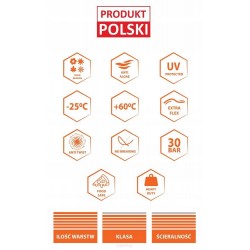 WĄŻ OGRODOWY NIE SKRĘCAJĄCY 6-WARSATWOWY 1/2 50M" 30 BAR + ZŁĄCZKI POLSKI