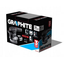 GRAPHITE SZLIFIERKA MIMOŚRODOWA 450W 125/150mm PEX 6XPAPIER WALIZKA 59G349