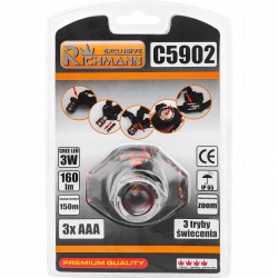 RICHMANN C5902 LATARKA CZOŁOWA LAMPA 160 LM 3×AAA