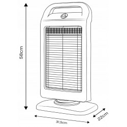 GRZEJNIK ELEKTRYCZNY HALOGEN PROMIENNIK PODCZERWIENI 400/800/1200W 90-113