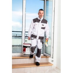 NEO SPODNIE DO PASA ROBOCZE HD+ BIAŁE WZMOCNIONE OXFORD 81-120 r. XXL/58