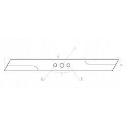 NÓŻ 46CM KOSIARKI ELEKTRYCZNEK XK1800 ME46 GTK STAL WYSOKOWĘGLOWA