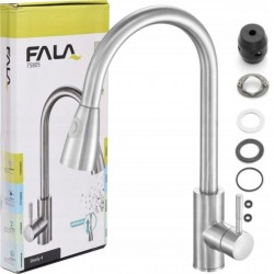 BATERIA KUCHENNA wyciągana wylewka ZLEWOZMYWAKOWA INOX STEELY 4 FALA 75805