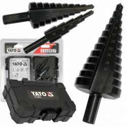 YATO ZESTAW WIERTEŁ STOPNIOWYCH STOŻKOWYCH HSS4241 DO METALU 3SZT. 4-38mm