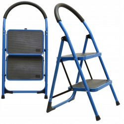 GEKO DRABINA DRABINKA 2-STOPNIOWA SKŁADANA DO 150kg ANTYPOŚLIZGOWA 47cm