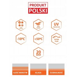 WĄŻ OGRODOWY DO WODY 1/2'' 20M 3 WARSTWOWY 20BAR ELASTYCZNY POLSKI +ZŁĄCZKI