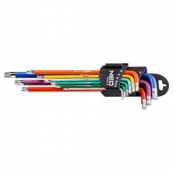 ZESTAW NEO TOOLS KLUCZE IMBUS TORX KOMPLET DŁUGIE KOLOROWE 09-518 09-512