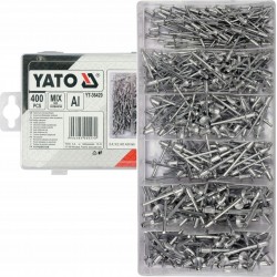 YATO NITY ZRYWALNE ALUMINIOWE ZESTAW MIX 4 ROZMIARÓW 400 SZTUK YT-36420