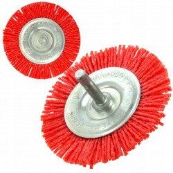 GEKO SZCZOTKA DRUCIANA TARCZOWA TRZPIENIOWA NYLON 75MM TRZPIEŃ 6 MM G00638